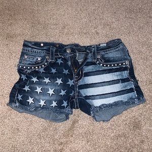 American Flag Miss Me Shorts